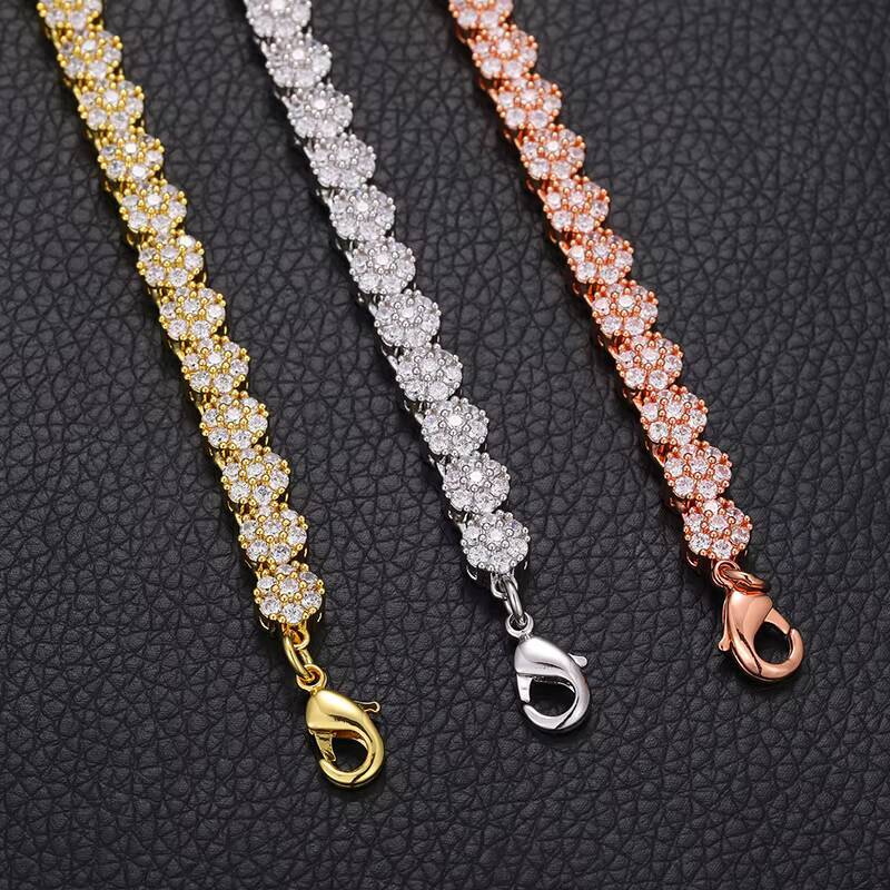 High quality cross-border European and American new style 8mm plum blossom chain, hip-hop trend street necklace jewelry accessory
