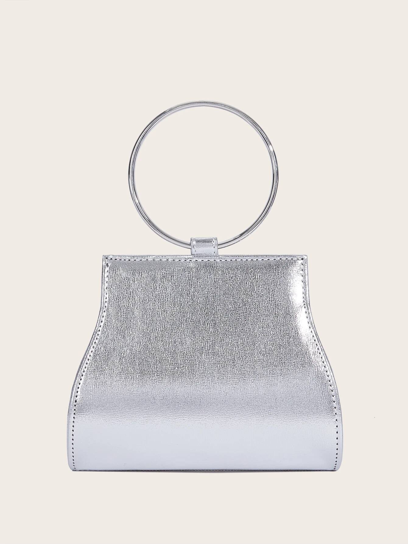 Banquet Wedding Fashion Handbag Sier Artificial Leather Handmade Dia Chain Bag for Women high-quality