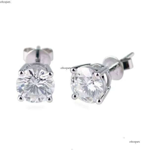 Qianjian Classic 1ct Sterling Sier GRA VVS Moissanite 4 Claws Stud Earrings for Women