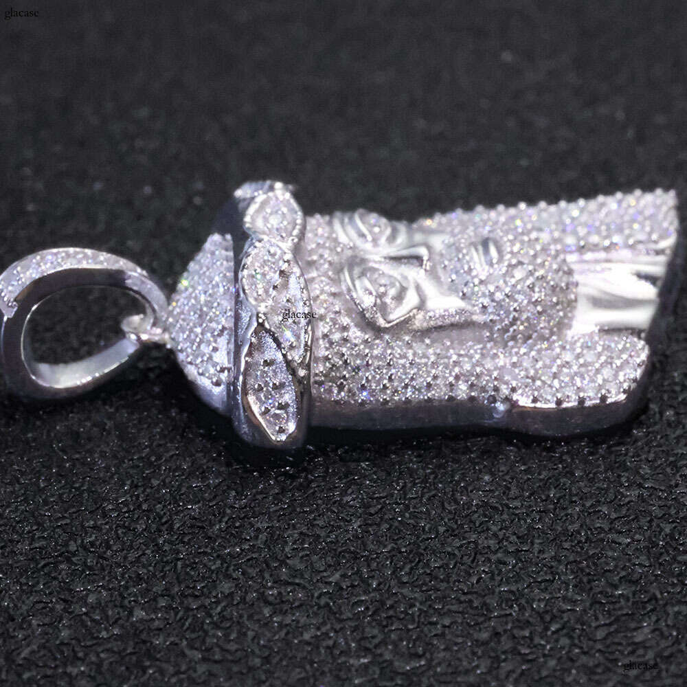 Hip-Hop Sterling Silver Inlaid Moissanite chain Creative Jewelry Trendy Avatar Full Dia Pendant Necklace for Men