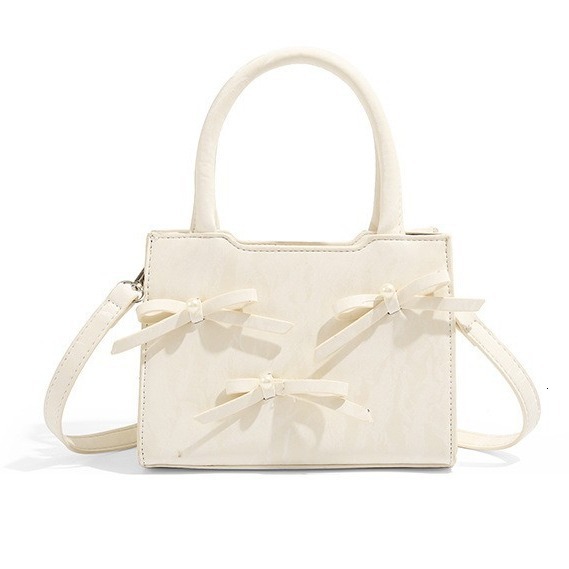 Niche Simple Bowknot Small Square Crossbody Bag Handbag Commuter Versatile Casual ddmymoon