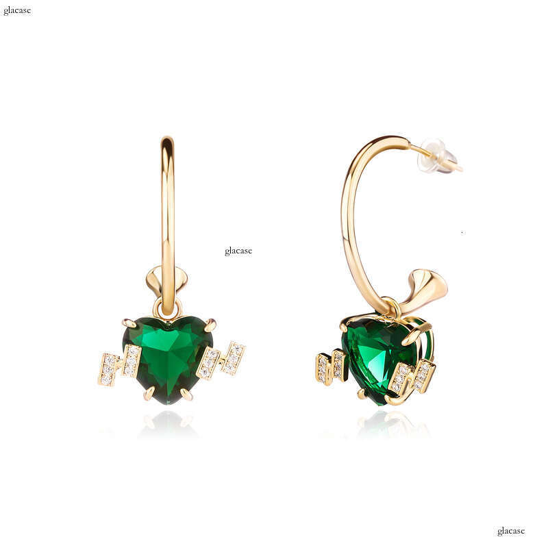 Heart Zircon Pendant Earrings for Women, Minimalist Style, Simple and Unique Stud Earrings, Exquisite High-end Temperament Ear Jewelry