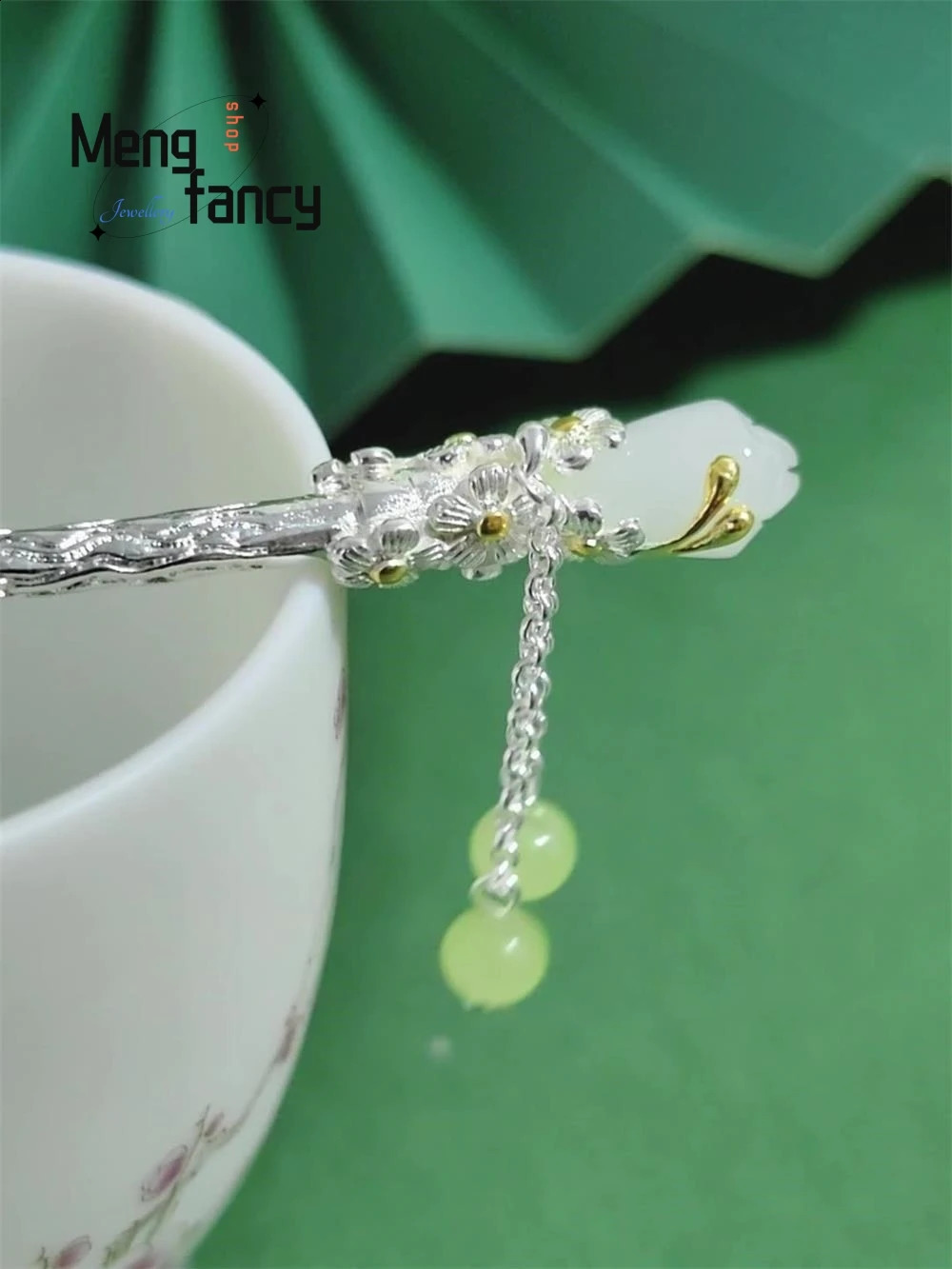 Magnolia Tassel Hairpin Female Hetian Exquisite Elegant Simple Jade Plate Hairpin Senior Sense Exquisite Fashion Jewelry 250807
