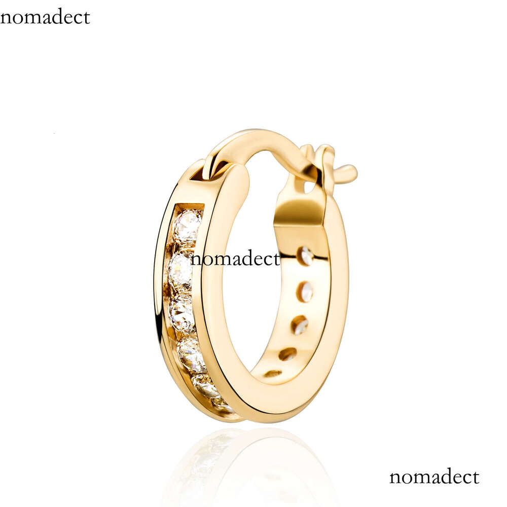 INS Trendy Hoop Unisex Hip-Hop Studs Personality Simple Dia-Studded Earrings