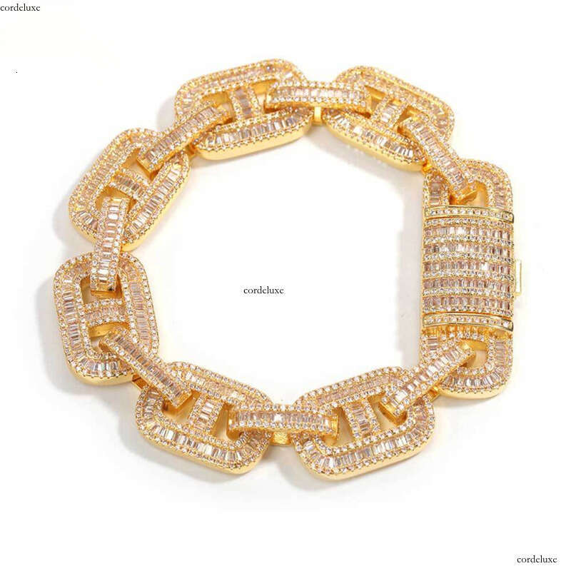 Zircon Jewelry New Full Dia Pig Nose Cuban Bracelet Hip Hop