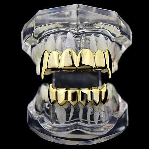 New HIPHOP Gold Grillz Decorative Teeth Set