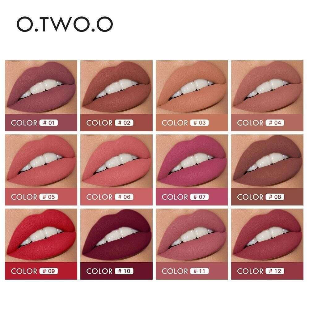 otwoo Wind Double-Ended Lip Glaze Lipstick Long-Lasting Sweat-Proof Waterproof Matte Non-Drying Smooth Texture Free shipping