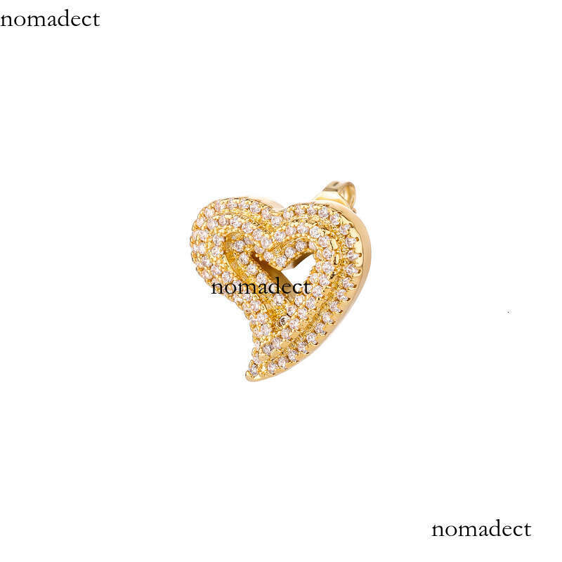 Zircon Hollow Heart Light Fashion Hip-Hop Earrings Exaggerated Personality Ear Jewelry