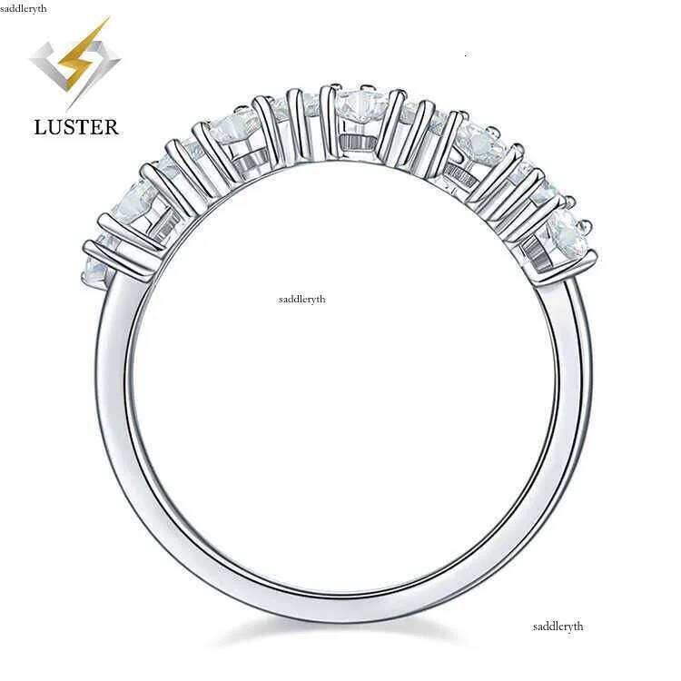 Shiny Jewelry D VVS1 Heart Brilliant Cut Dia Band Wedding Moissanite Sier Ring 73 86