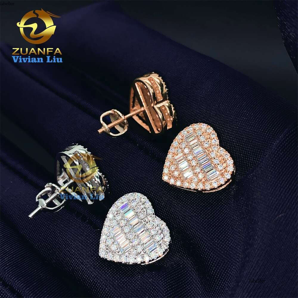 Wholesale Price Fine Jewelry Men High Quality Custom Vvs Moissanite Dia Sterg Sier Stud Earrings