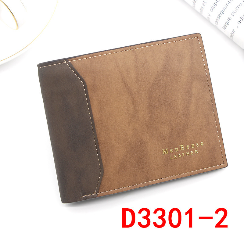 Menbense New Men's Wallet Short Luxury Bag Style Gold Stamping Embossed Stitching Matte Leather Binder Men's Short Wallet