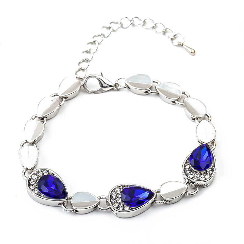 Korean Fashion New Jewelry Ocean Heart Heart-Shaped -Studded Crystal Women's Accessories Bracelet