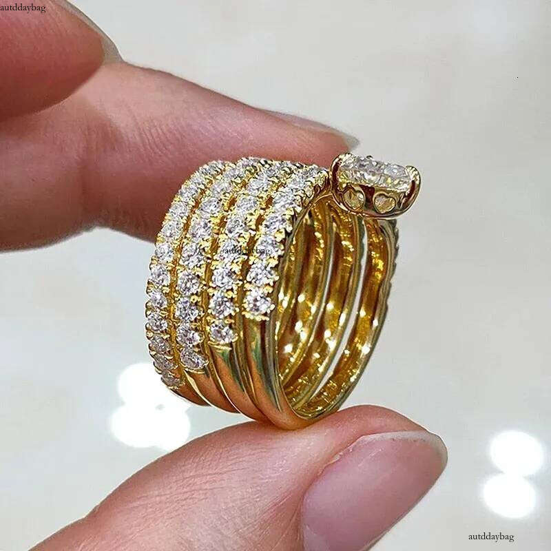 2025 Choucong Brand New Wedding Rings Fashion Jewelry Gold Fill Heart Shape 5A Cuic Zircon CZ Dia Party Eternity Women Cross Ring For Lover Gift