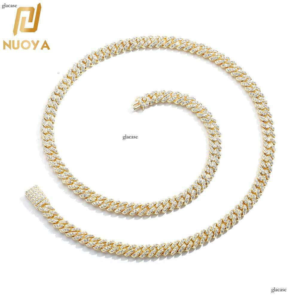 Hip Hop 6mm Single Row Full Moissanite chain Cuban Trendy Accessories Versatile Men's Necklace