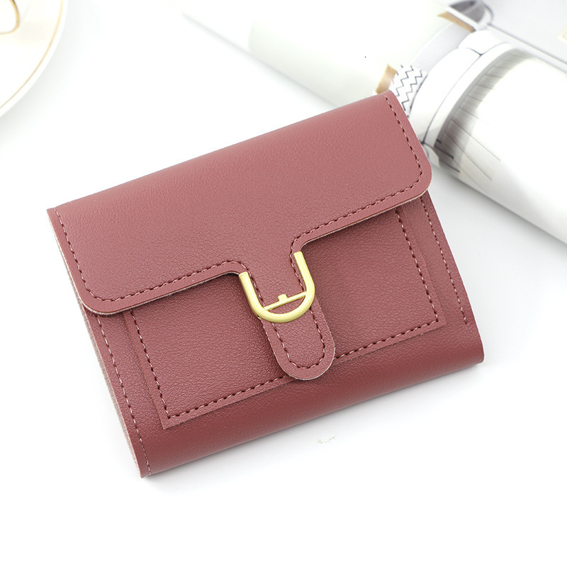 Luxury Bag Korean Version Simple Fashion Buckle Women's Short Wallet Multi-card Slot Compact Female 70% Off Card Holder Coin Purse Wholesale