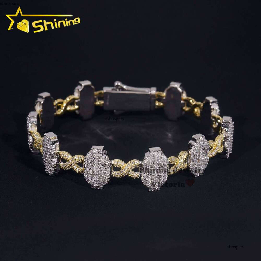 New Arrival Rapper Jewelry Custom Sier VVS Moissanite Dia Dollar Pendant Infinity Link Cuban Bracelet for Men
