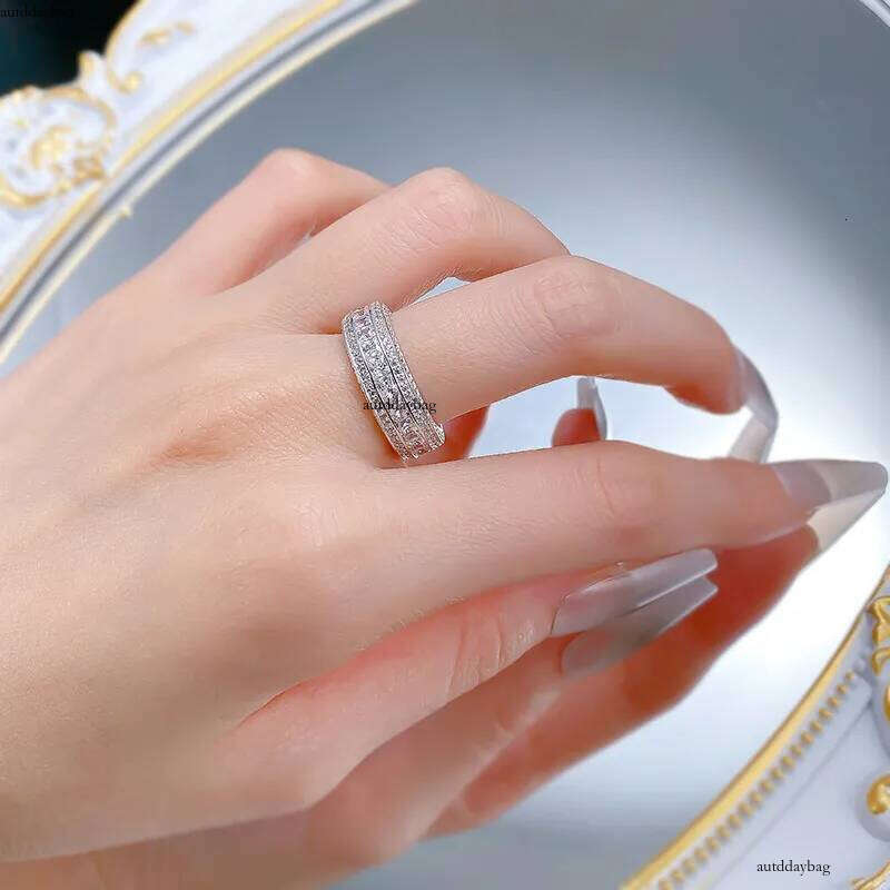 Genuine 100% Sterling Sier Jewelry Women Wedding Rings Princess Cut Stack White Moissanite Dia Gem Party Lady Enagement Band Ring Gift