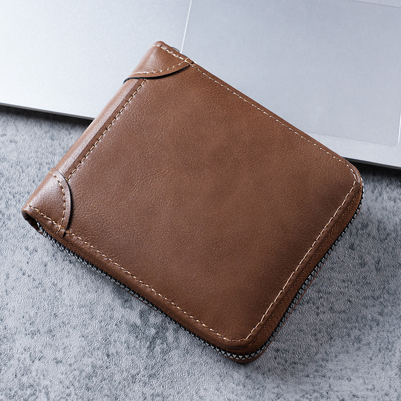 European And American Business Men's Short Luxury Bag Wallet Multifunctional Classic Fashion Trend Full Material Men's Multi-card Slot Coin 