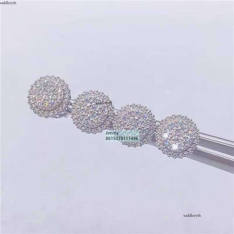 New Trendy Hotsale Iced Out Lowest Price Sterling Sier Jewelry Moissanite VVS Stud Earrings