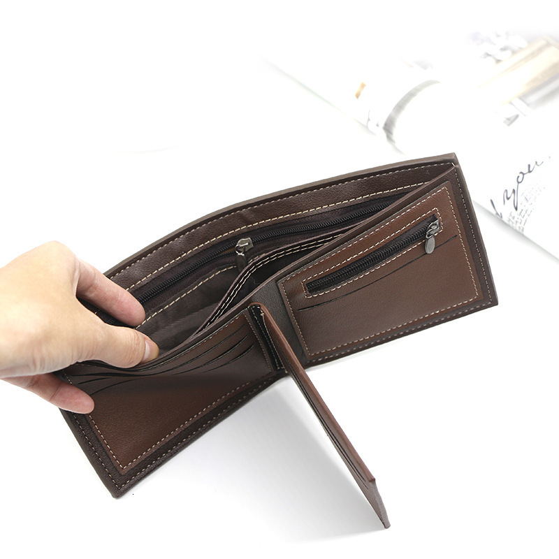 Menbense New Men's Short Wallet Matte Gold Stamping Print 70% Off Loose-leaf Men's Luxury Bag Short Wallet