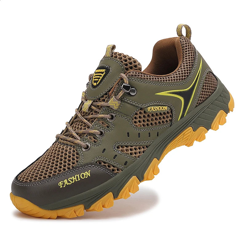 Mens Shoes Mesh Summer Non-slip Platform Soled Outdoor Hiking Shoes 250805