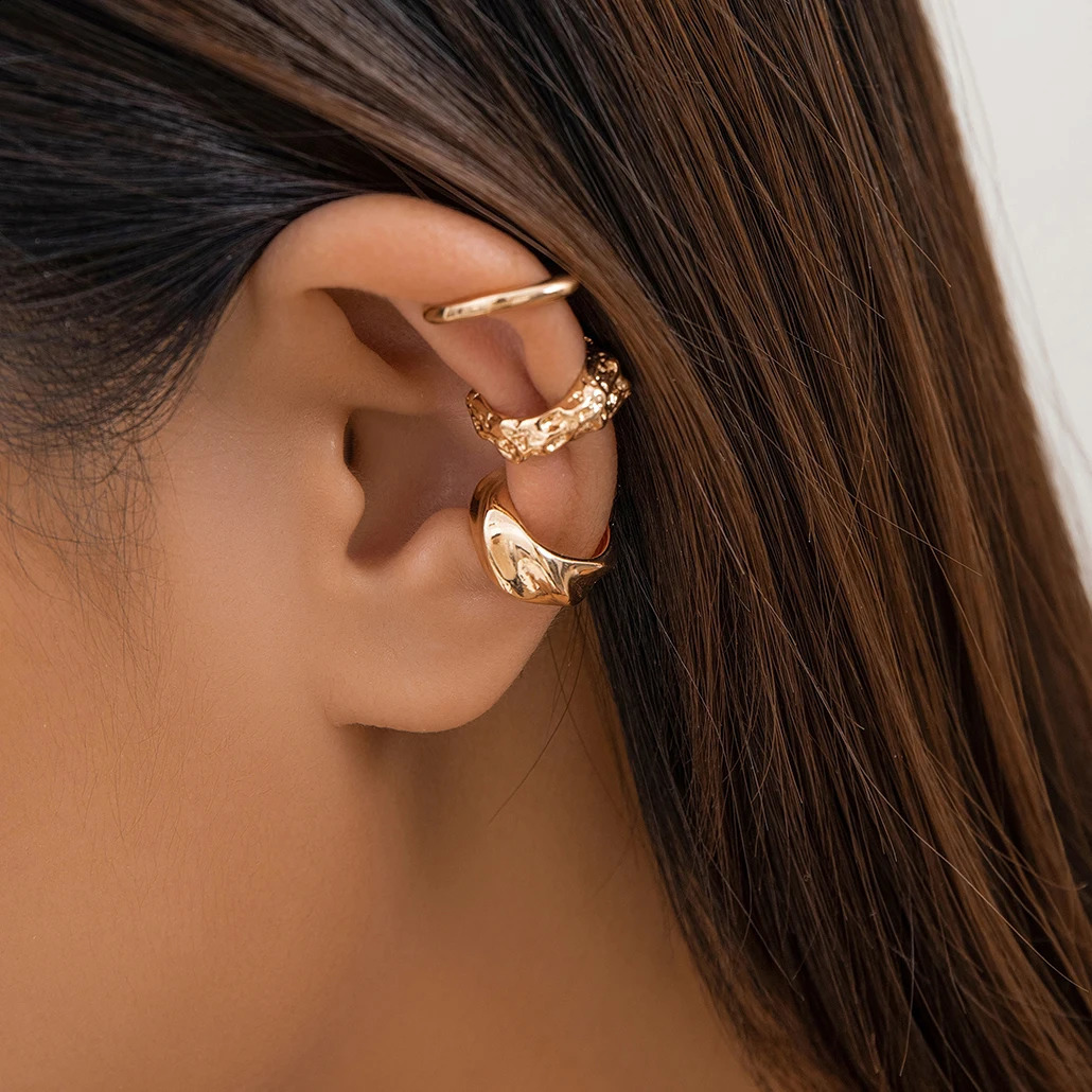 3Pcs/Set Delicate Vintage Clip Earrings for Women Trendy Creative C Ear Cuff Non-Piercing Earring Jewelry Gift Wed Accessories 250807