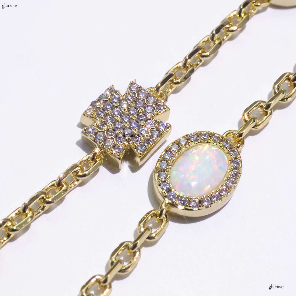 Opal Cross Trendy Jewelry Hip-Hop Accessories Versatile High-End Moissanite chain Necklace