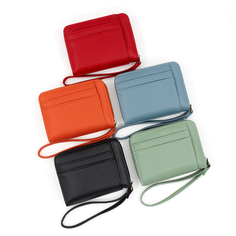 New Lychee Pattern Zipper Coin Purse For Women, Short Mini Wallet, Card Holder, Coin And Key Luxury Bag Organizer, Money Clip