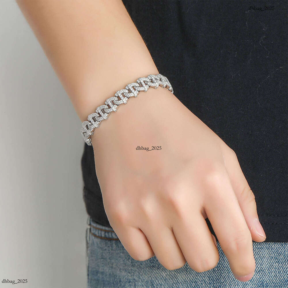 Hip-Hop New 10mm Wide Cuban Chain Personality Trendy Geometric Shape Men's Bracelet Accessory