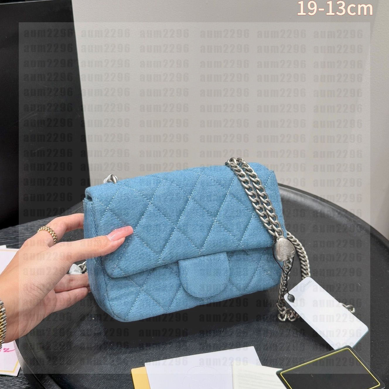 Luxury Women Denim Bag Mini Classic Flap Jeans Crush Pearl Ball Shoulder Bag Gold Silver Metal Hardware Chain Crossbody Bag Handbags Quilted Designer Blue Purse