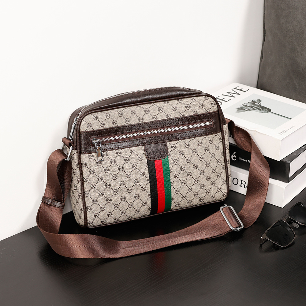 New fashion shoulder bag men's trend all kinds of multifunctional mobile phone bag leisure large capacity satchell bag 2025s hot