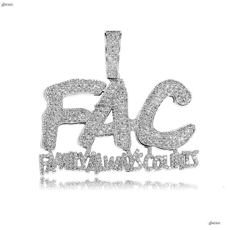 New FAC Family Forever Important Full Moissanite chain Hip-Hop Pendant Necklace Unisex Trendy Jewelry