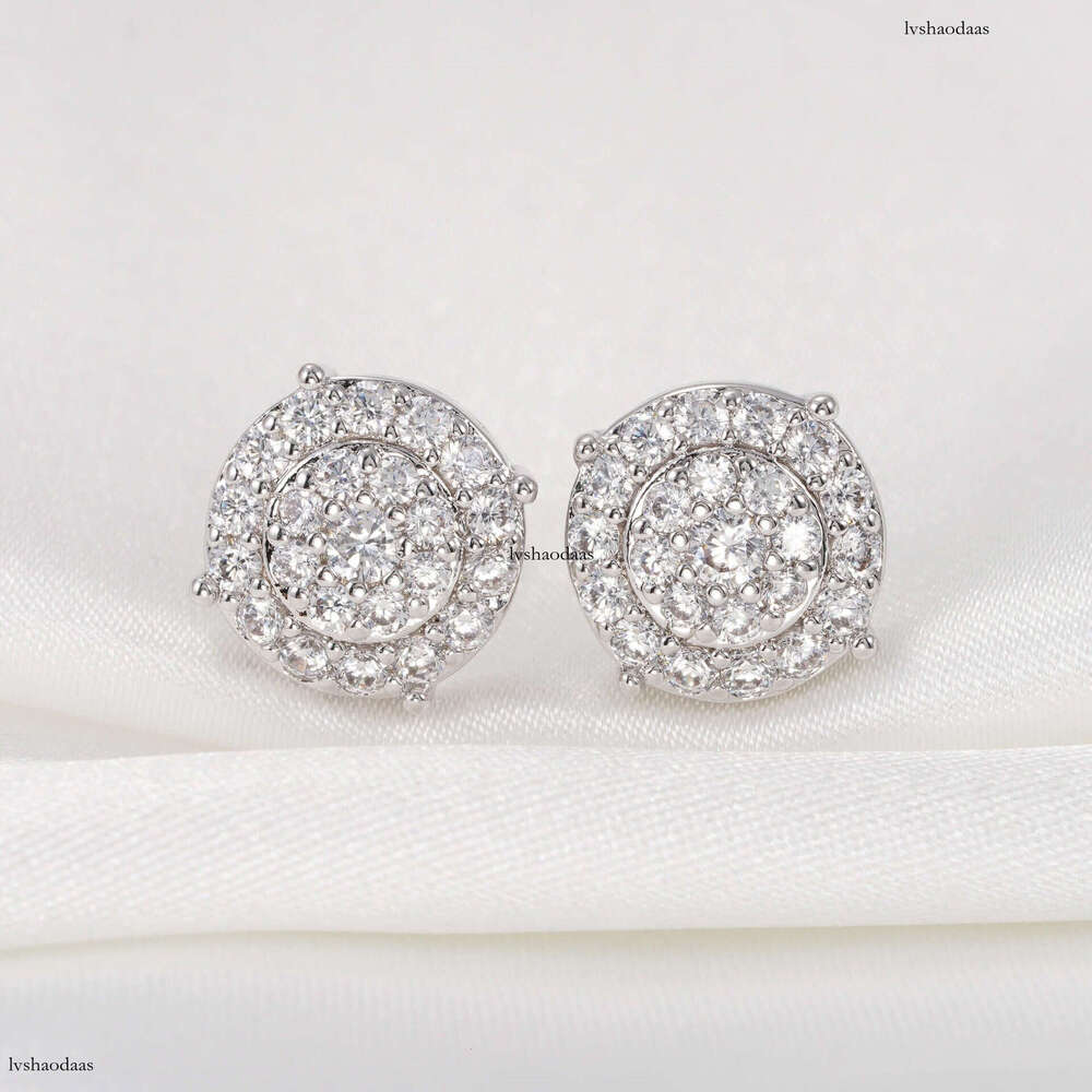 ICED OUT Hot Sale 10mm Stud Earrings Jewelry Micro Pave Moissanite Hip Hop Personality High-end