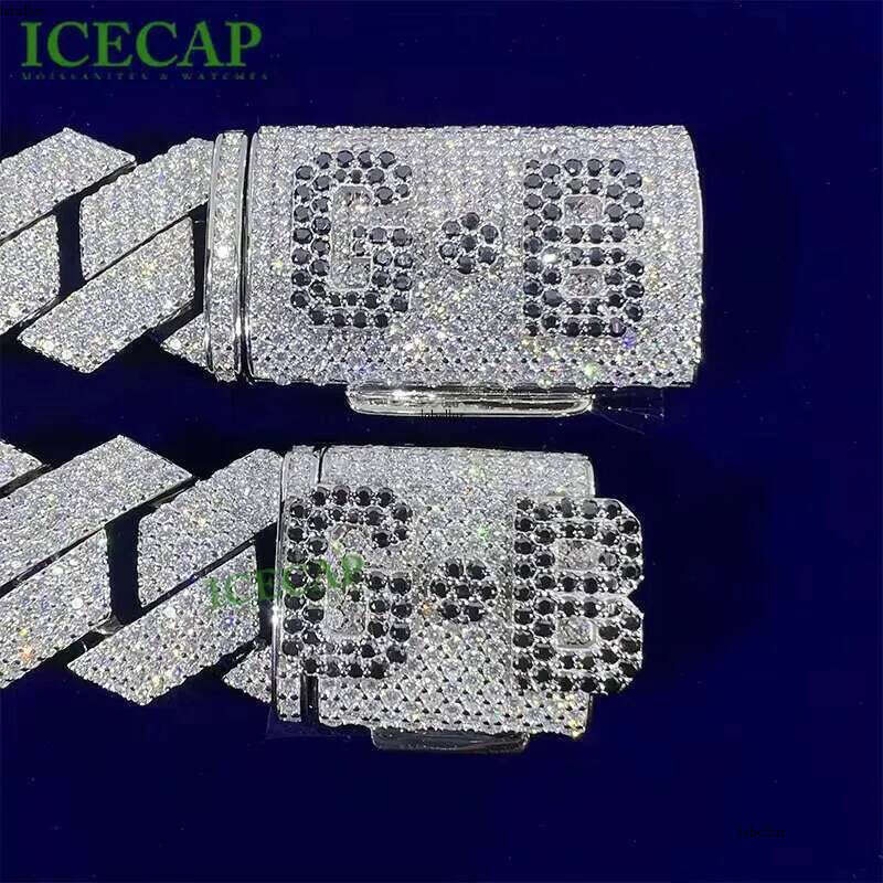 Factory Price Hip Hop Jewelry 23mm Solid Sier GRA VVS Iced Out Moissanite Dia Miami Cuban Link Chain Necklace for Men