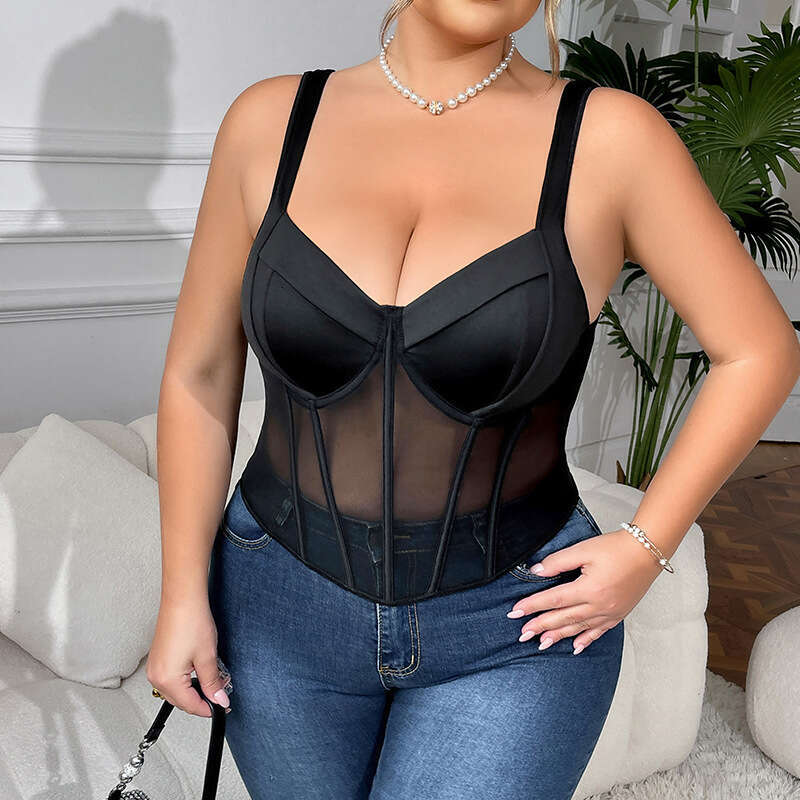 Plus Size Women Sexy Fishbone Bra for Big Bust Camisole