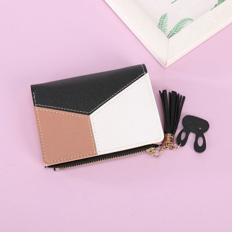 Women's Wallet Short Style High-end Luxury Bag Fashion Money Clip Patchwork Color Student Women's Card Holder Coin Purse Women's Wallet