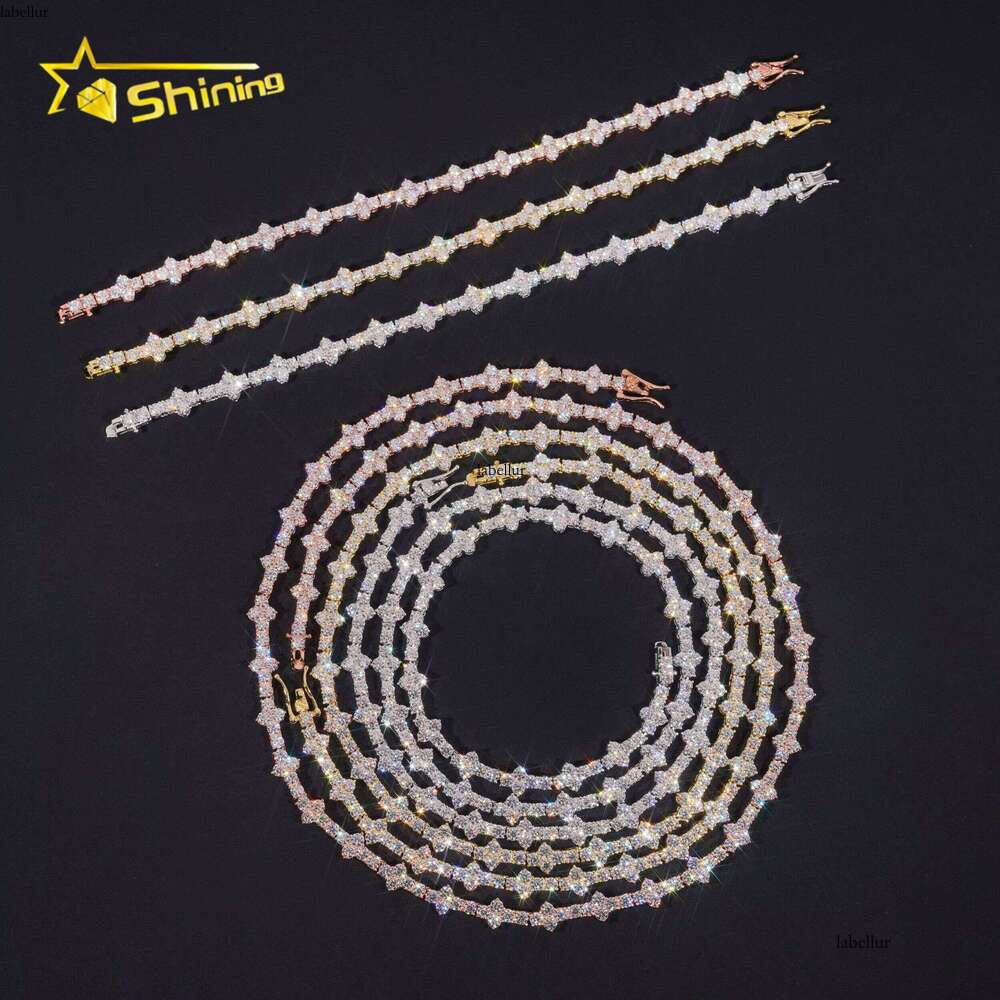 Fast Delivery Cross Necklace Bracelet Sterling Sier Pass Dia Tester GRA Certified VVS Moissanite Tennis Chain