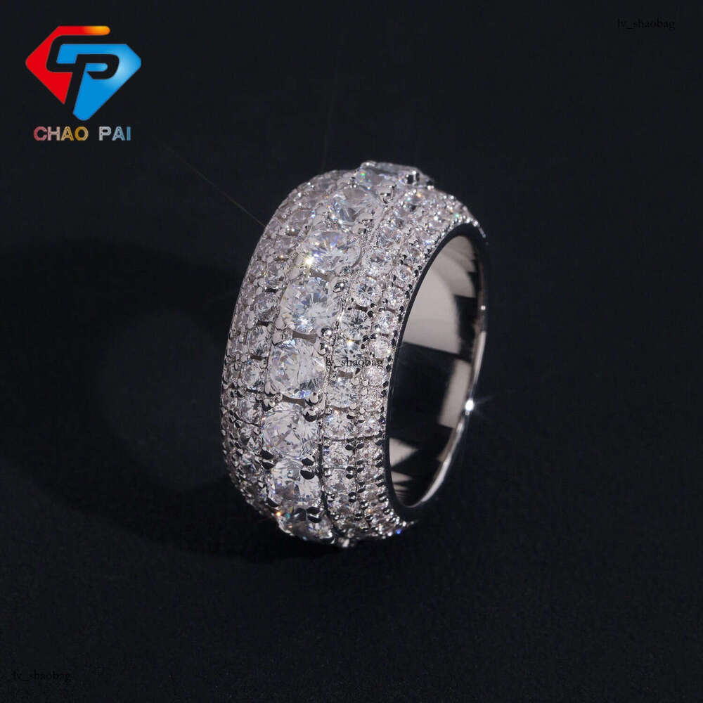 Hip-hop Unisex Electroplated Sterling Silver and Zirconia Round Personality Fashion Straight Ring