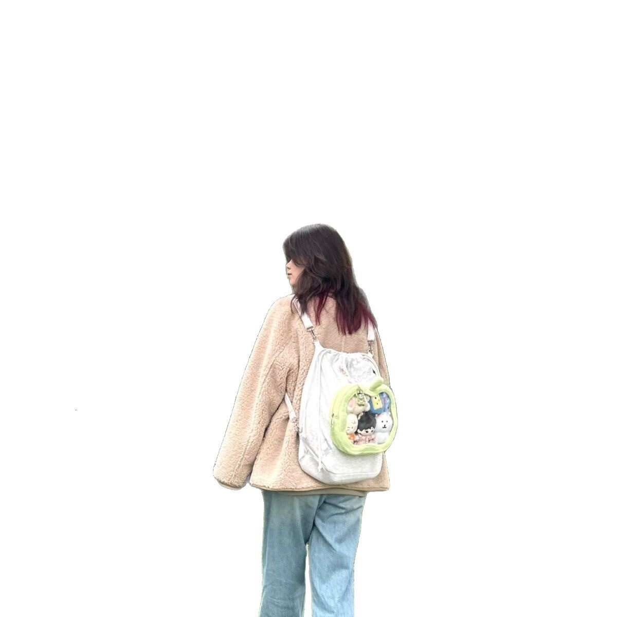 Clover Drawstring Printed for Students, Large Capacity Commuting Travel Backpack ddmymoon