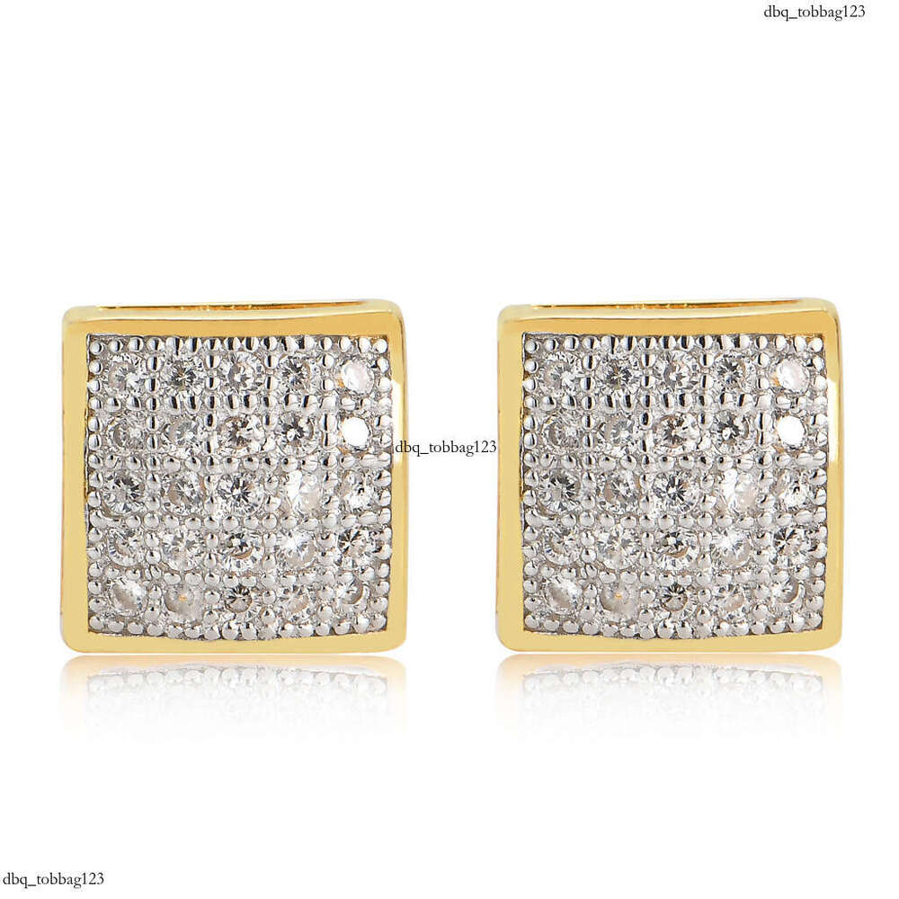 New Square and Curved Iced Out VVS Trendy Men's Hip-Hop Earrings