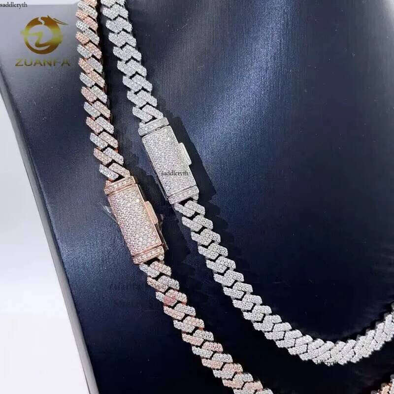 GRA 8MM Double Row Iced Out Men Women Fashion Stylish VVS Dia Moissanite Cuban Chain 73 27