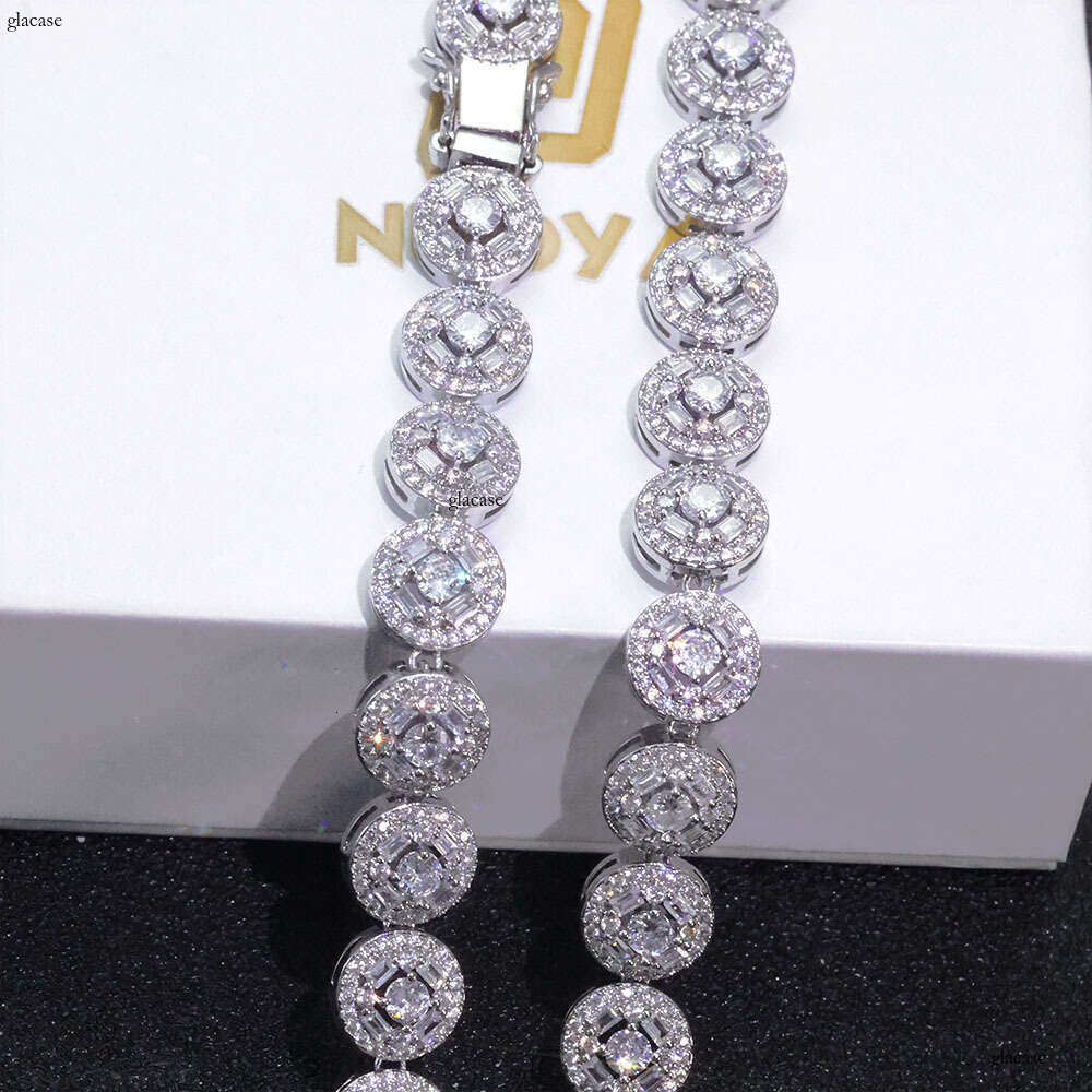 Round Rock Candy Chain Mixed Moissanite chain Hip Hop Jewelry Personality Trendy Men's Necklace