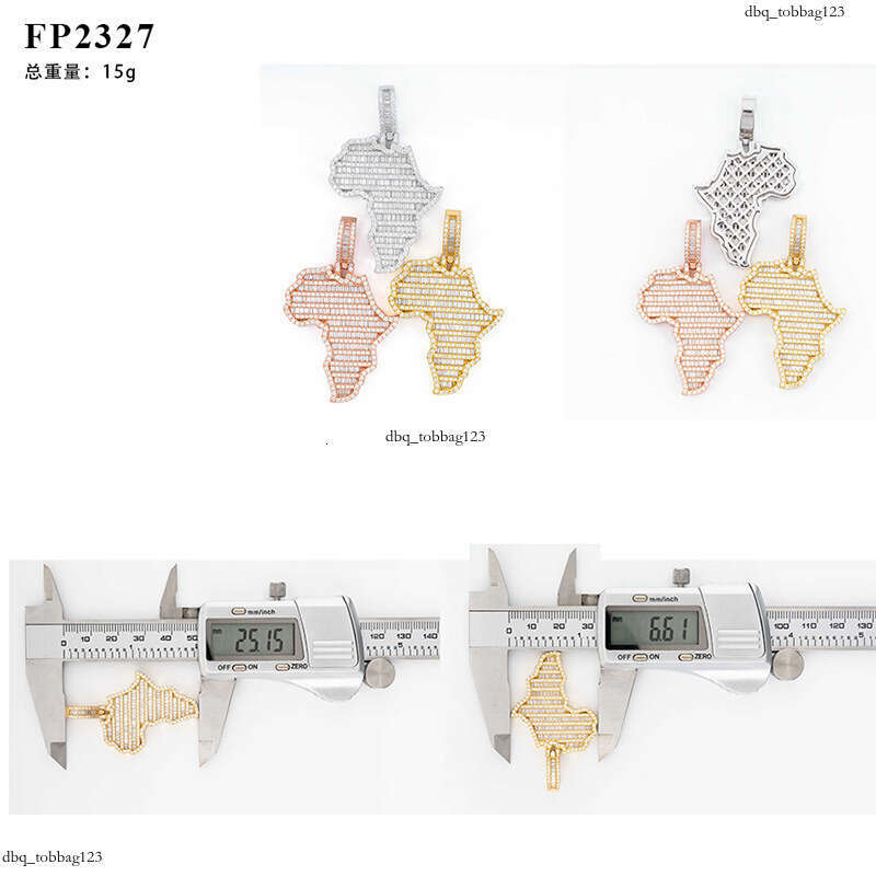 Hip-Hop Pendant Personality Map Sterling Silver Inlaid Moissanite chain Full Dia Unisex Necklace Accessory