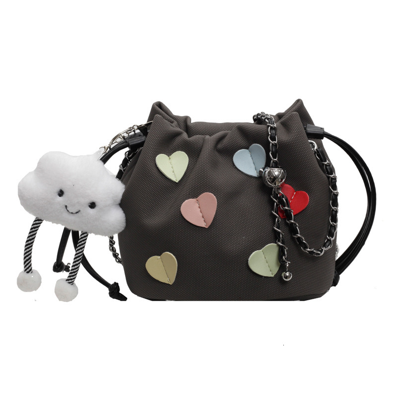 Women's Bag 2025 New Solid Color Chain Luxury Bag Designer Bag Strap Pendant Bucket Bag Simple Stylish Fashion Versatile Shoulder Bag Crossbody B
