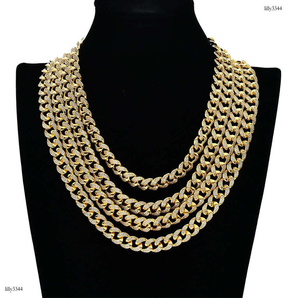 Micro Paved Moissanite chain Cuban Chain Heavy Craft 12mm Men's Personality Necklace Hip Hop Accessories