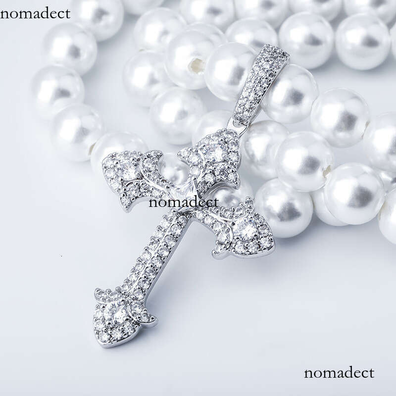 6mm-8mm White Pearl Unisex Necklace Free Combination Hip Hop Personality Jewelry Pendant