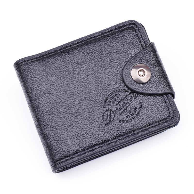Designer Bag New Men's Wallet Short Fashion Magnetic Buckle Multi-card Slot Large Capacity Lychee Pattern Luxury Bag Leather Wallet