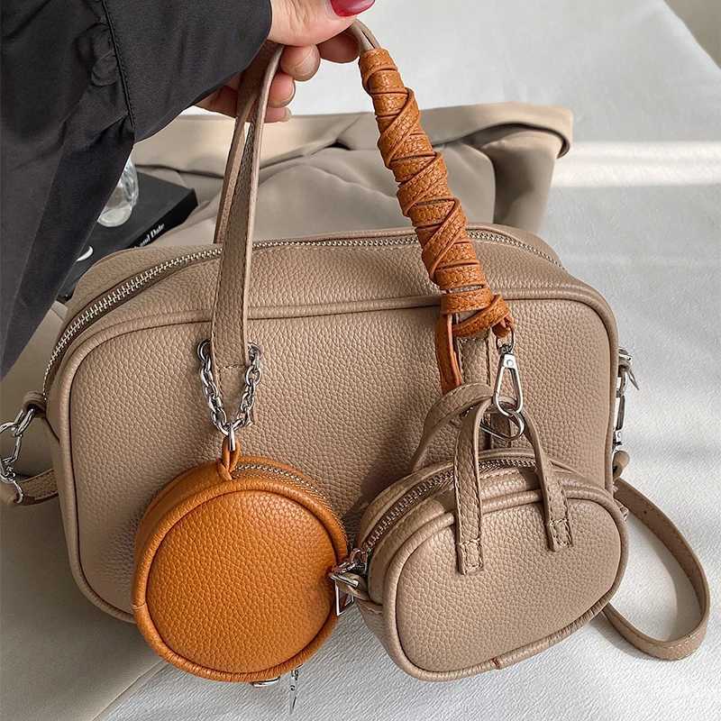Brand Boston Bowling Bag Unique Composite Bag Commuter Handbag Multifunctional Master-slave Package Soft Pu Leather Pillow Bags Z250809