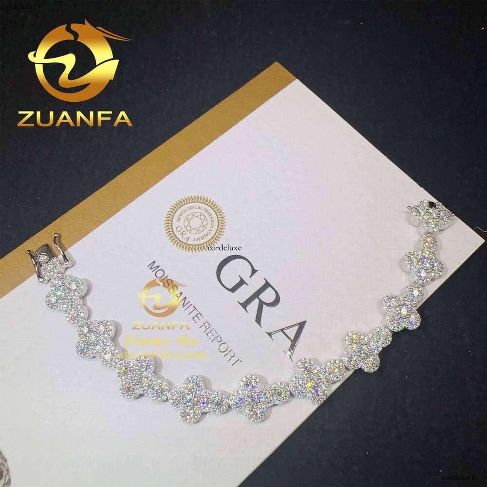 Fashion Pass Tester New Arrivals Sier Iced Out Hip Hop Jewelry VVS1 Moissanite Dia Cross Cuban Bracelet Gift