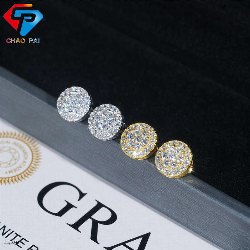 ICED OUT New Earrings Full Moissanite Sier Real Gold Plating Special